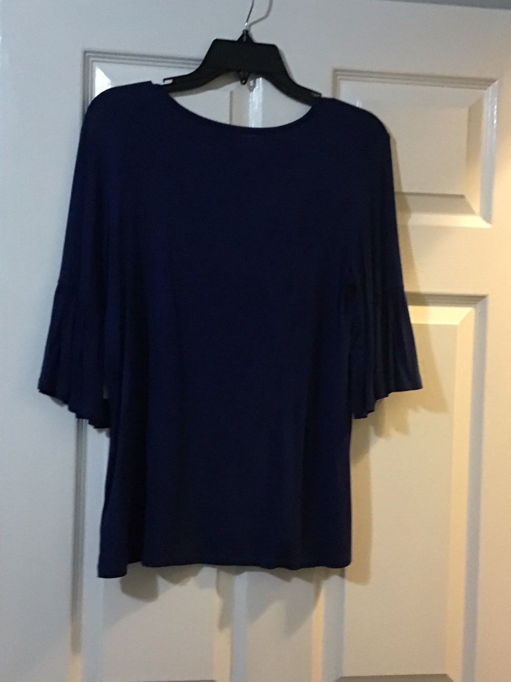 new directions Navy Ruffle Sleeve Tunic Top - Picture 4 of 5
